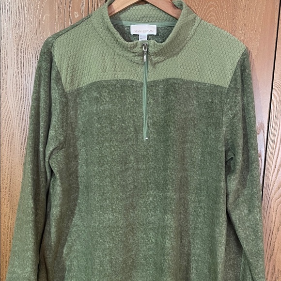 stan herman Sweaters - Stan Herman - Women's Green Zip-Up Sweater